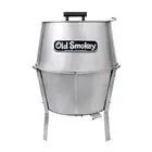 Old Smokey Charcoal/Wood Kettle Grill 18" w/ Removable Ash Catcher Steel Silver