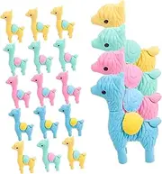 DRESSOOS 20pcs Cute Alpaca Erasers Animal Erasers for TPR Cartoon Design for Kindergarten Art Supplies and Party Favors
