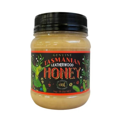 Tasmanian Honey Leatherwood Plastic Jar 1kg (Not For Sale In WA)