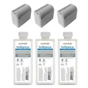Caron BRILLIANCE / OLIVE OIL Cartridge Strip Roll On Wax REFILL+Roller 3 x 80ML