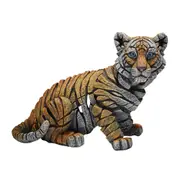 Edge Sculpture - Edge Tiger Cub Figure - Stone Resin - Garden & Home Decor