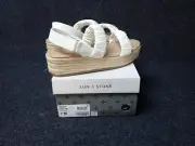 NEW Sun + Stone Dovee Ankle Strap Espadrille Wedges Women's Size 7 (SS33)
