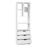 Artiss Bookshelf with Drawers - NANA White