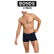 Mens Bonds Guyfront Trunk 3 PACK Cotton Seamfree Nu Navy Marle Sport MZVJ