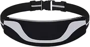 Unisex Water-Resistant Belt Bag Waist Reflective Strip Ajustable Belt for Walking Running Jogging Hiking Footing (Black, One Size)