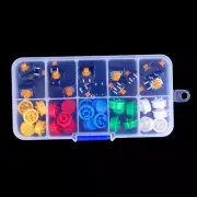 Tactile Push Button Switch Momentary Tact & Cap 12x12x7.3mm Kit Arduino_UU