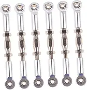 Kisangel 6Pcs Aluminum Turnbuckle Rod Linkage Steering Rods for Rc Truck Buggy Upgrade Parts Silver Construction Easy