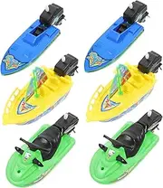 PERSELOSO 6Pcs Bath Boats Sailboats Speedboats Motorboats Plastic Bath for Safe Movable Bath Decor