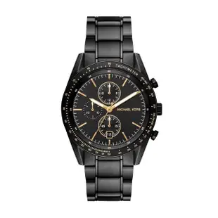 【Michael Kors 官方直營】Accelerator 極速者多功能三眼手錶 黑色不鏽鋼錶帶 42MM MK9113