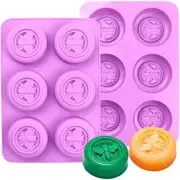 2 Pack Bee Silicone Molds Round Honeybee Molds for Homemade Soaps Beeswax Candle