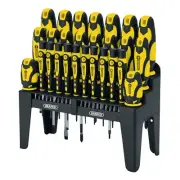 Draper Soft Grip Screwdriver and Bit Set Yellow 47 Piece Inc storage stand 16824