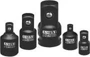 30249A 5 Piece Impact Socket Adapter Set, Standard SAE, 1/4, 3/8, 1/2" Cr-V Stee