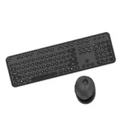 Catzon Joyroom Sweet Keyboard Mouse Combo Pure Color Round Keycaps 2.4G Wireless Keyboard Mouse Set-Black