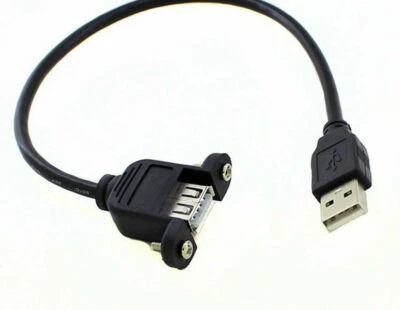 USB 2.0 A male to female with Screw panel Mount extension cable connector 30cm