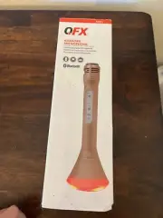 New QFX MIC Bluetooth Karaoke Microphone LED Light Built in Speaker