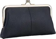 [Générique] Buckle Coin Purse, Coin Purse Clasp, Vintage Coin Purse, Vintage Leather Coin Purse, Snap Closure Wallet for Men, Clasp Coin Purse, Black, Se référer au descriptif, Refer to description