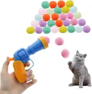 Andiker Cat Toy Ball Set, 30Pcs Plush Cat Pom Pom Balls & 1 Plastic Cats Fetch T