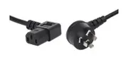 2m Right Angle C13 IEC to R/A Mains Plug 10A Power Cable