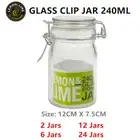 Air Tight Glass Jar 240ML Clip Lock Lid Food Storage preserving Container Bottle