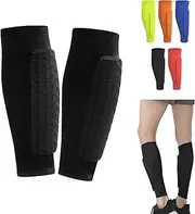 2Pcs-Shin Defender Shin Guards, Shindefender Compression Sleeve with Honeycomb Pads, Shin Pads for Kids and Aldult