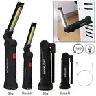 Magnetic USB Rechargeable COB LED RED Work Light Lamp Flashlight Folding Torch