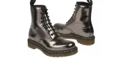Dr. Doc Martens 1460 Pascal Pewter Metallic Leather Boots US6 UK4 Koram Flash