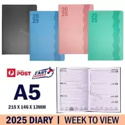 2025 A5 Planner Diary Week To View PU Leather Hard Cover Journal Business Office