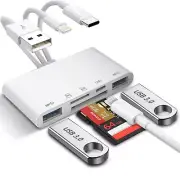Universal Memory Card Reader 5-in-1 SD Card Reader for iPhone/iPad with Light...