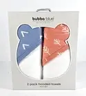 Bubba Blue Baby 2PK Soft Cotton Bamboo Hooded Towels 2 Pack Nordic Denim-Clay