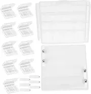 Tofficu 10 Sets AAA to Aa Battery Converter Adapter Storage Case Transparent Plastic Holder for Battery Organization and Storage