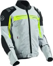 DANE Solrig Motorcycle Textile Jacket, black-grey-yellow, Size 56 for Men Black Grey Yellow