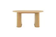 Design Square Galene Wooden Rectangular Kitchen Dining Table 160cm Slat Oak