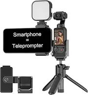 HAFOKO OSMO Pocket 3 Phone Mount Holder with 1/4 Threaded Hole and Cold Shoe Expansion Frame for Light mic Compatible with DJI OSMO Pocket 3 Accessories