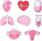 TIESOME Large Funny Nurse Sticky Notes, 8 Pack Nursing Self Stick Note Pads Medical Themed Cute Memo Pads Pink Notepads Booklet Nurse Gifts for Hospital School Stationary Supplies
