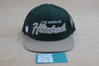 THE HUNDREDS TEAM ADAM BOMB SNAPBACK GREEN GRAY CAP HAT STARTER BOX LOGO RED