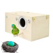 7'' Wooden Bird Breeding Nest Box Parakeet Budgie Cockatiel Nesting Window