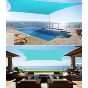 Waterproof Skyblue Square Rectangle Shade Sail Garden Terrace Canopy Swimming Sun Shade Sail Awning 420d