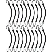 20 Pack 9 Inch Heavy Duty Natural Rubber Tarp Straps Tarp Tie Down Bungee Cor...