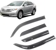 Car Side Window Visor Guard Vent Awnings Shelters Rain Guard Door Ventvisor Compatible with Toyota Fortuner Celica Tercel Coupe Venza Black(Compatible with Fortuner 05-15)