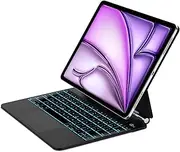 Case Keyboard for iPad Air 13 inch M2/M3(2024/2025) & iPad Pro 12.9 inch(3/4/5/6th Gen) Magic Keyboard,Multi-Touch Trackpad with 7 Colors Backlit Keys,Easy-Set Floating Design.