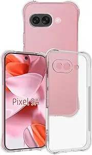 USTIYA Case for Google Pixel 9A Case Clear TPU Four Corners Protection Cover Transparent Soft
