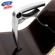 Guitar Capo - Full Size Quick Change Release Clamp For All Guitar Types / Silver