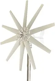 HENGJINGTR Low Noise 10 Blades 14000W Horizontal Wind Turbine Generator, Windmill 12V 24V 48V Complete Maglev Generator Set For Home Garden Boat(white),24V