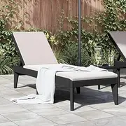 Sun Lounger Recliner for Outdoor, Patio, Lawn or Beach - Folding Gravity Chair with Adjustable Reclining Design for Adults & Camping in Anthracite Finish