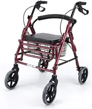 Walker,Foldable Rollator Walker with Seat and Wheels/Lighter 4 Wheel Rollator Walker Rugged Aluminum Frame for Lockable Brakes Ergonomic Handles Little Surprise