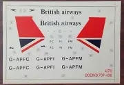 1/144 - AIRFIX DECAL - BRITISH AIRWAYS - BOEING B707-400 - 4170 - LATER RELEASE