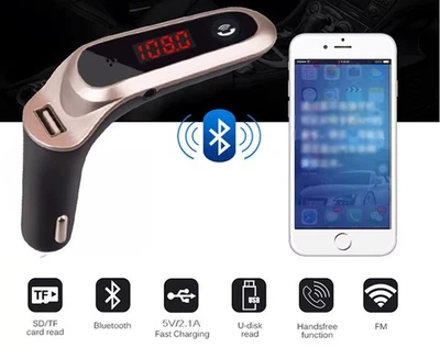 Car Wireless Bluetooth FM Transmitter Modulator MP3 Player USB Charger Adapter