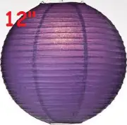 6 Purple 12" Paper Chinese Lantern Lamp Shade Wedding Party Decoration Supplies