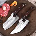 Cleaver Boning Knife Kitchen Butcher Slicing Chopping Forged Steel Wood Handle S