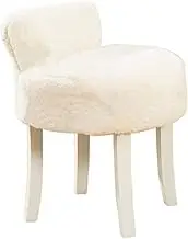 Footstool Dressing Table Dressing Table Modern Dressing Table Chair Makeup Dressing Chair Bedroom Chair Legs with high backrest for Dressing Table (Color: White (B))